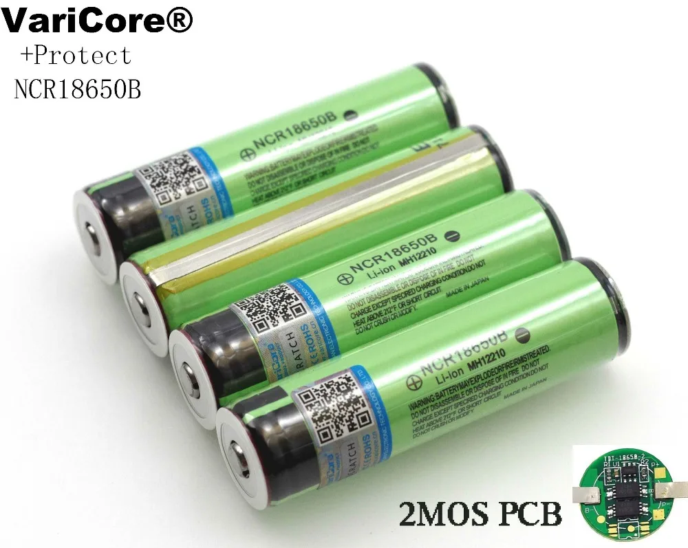 2 шт. .. 2017 защищенный оригинальный 18650 NCR18650B 3400mAh перезаряжаемый литий-ионный