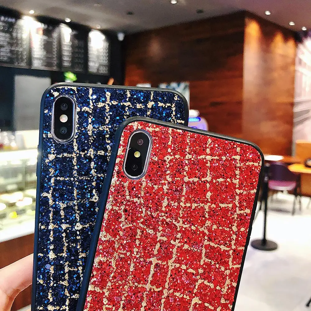 KISSCASE роскошный блестящий чехол для iPhone 5 5S SE телефона 6 6S 7 8 Plus Чехлы в клетку X XS MAX XR