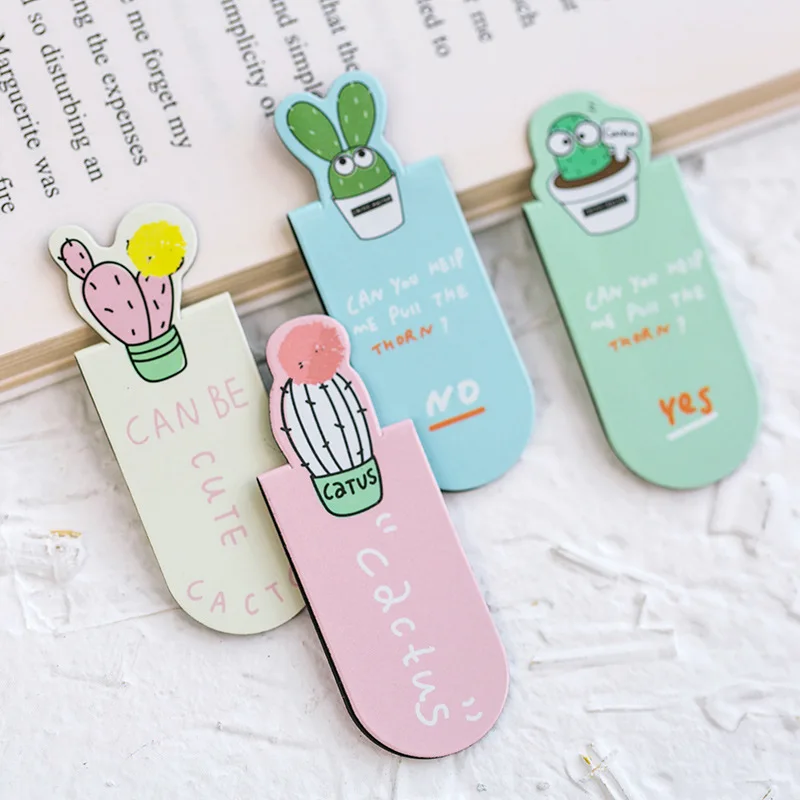 3 шт./компл. Kawaii кошка животные магнитные закладки для книг фотография зажим