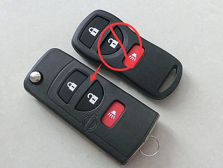 Сменный модифицированный складной чехол для ключа с 3 кнопками Nissan Livina Geniss Paladin |