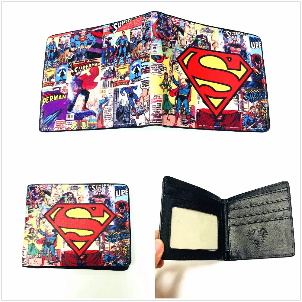 Новый Marvel Super Hero Супермен кошелек короткие ПУ кожа Для мужчин кошельки для