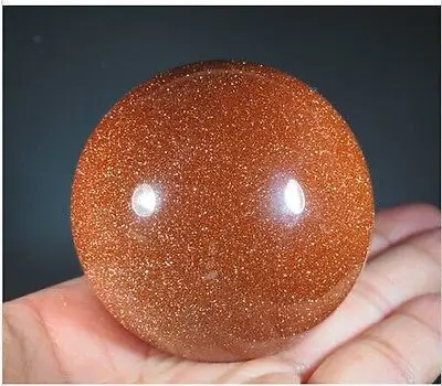 

40mm Red GOLDSTONE SAND CRYSTAL SPHERE BALL Flash..