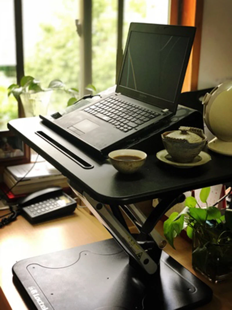 Loctek M3S Sit Stand Desk Riser Easy Up Height Adjustable Computer Laptop Desk with Foldable Keyboard Holder 68x52cm
