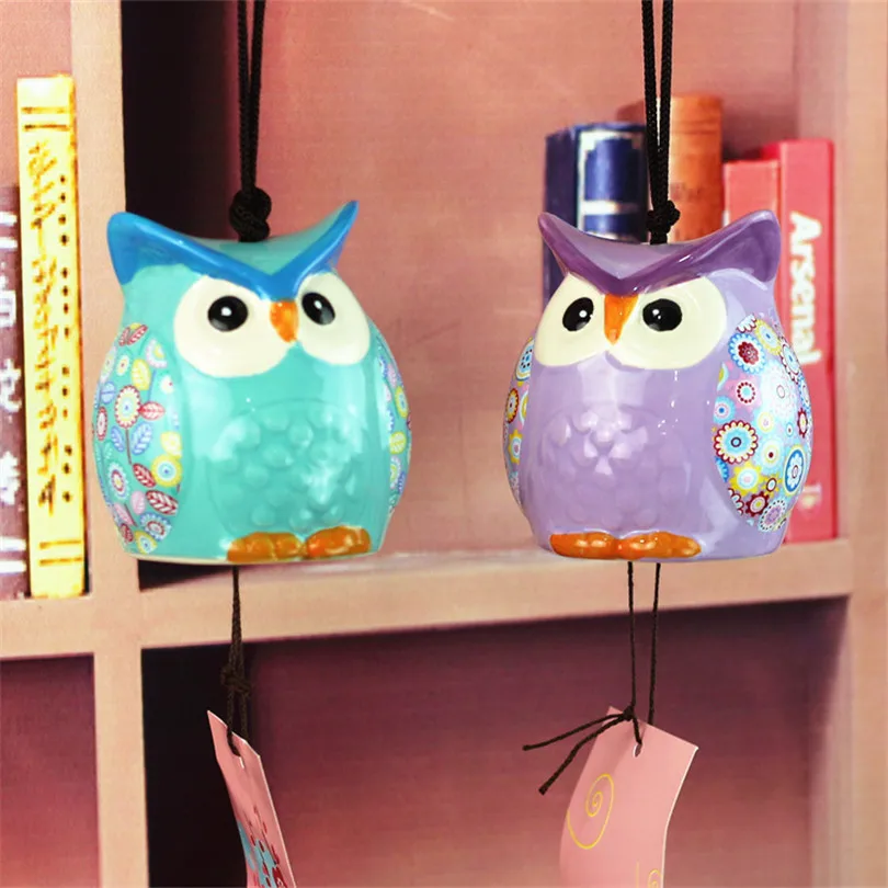 Цветная Сова керамическая японская животное колокольчики керамические и