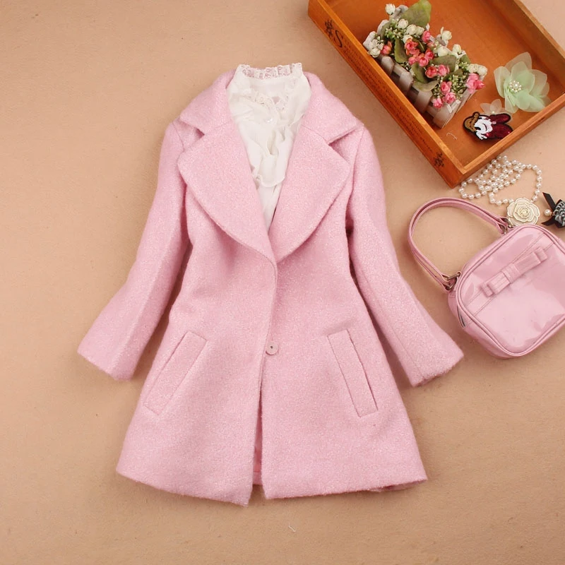 2019 г. Зимние пальто и куртки для девочек детская одежда детей шерстяное смесь