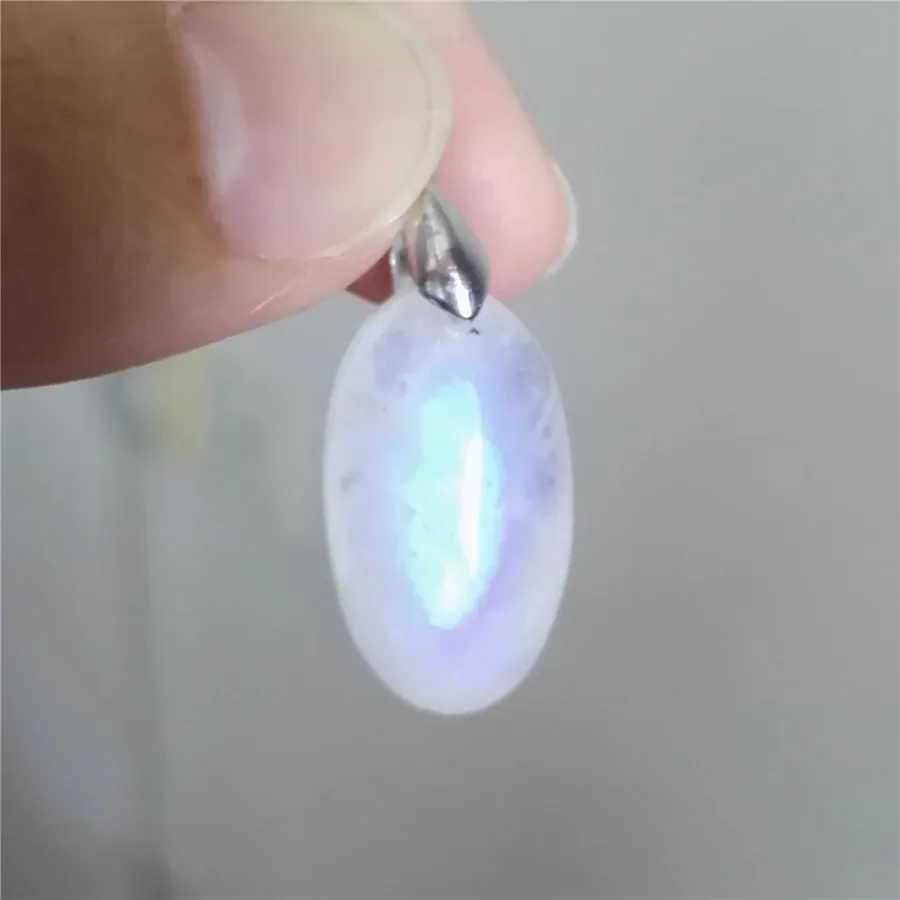 Сильный свет натуральный лунный камень кулон для женщин и мужчин ожерелье
