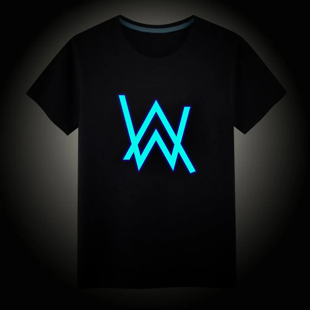 02 Alan Walker Светящиеся Детские футболки Alan Walker linkin-park, флуоресцентная футболка с короткими рукавами для мальчиков и девочек, детские хлопковые топы, жилет - Цвет: 02 Alan Walker