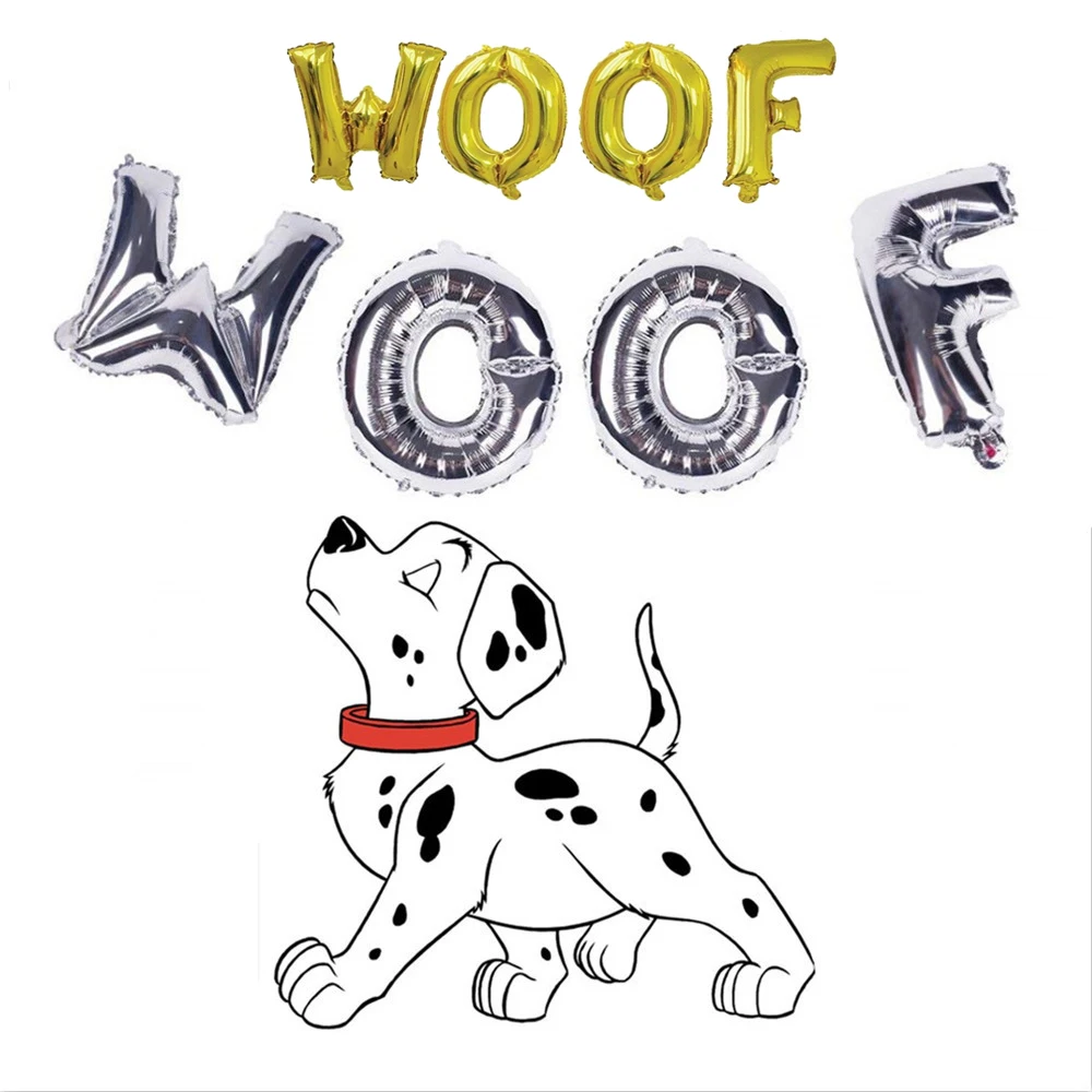 4 шт./компл. украшения для тематических вечеринок воздушные шары Glod Silver Woof из