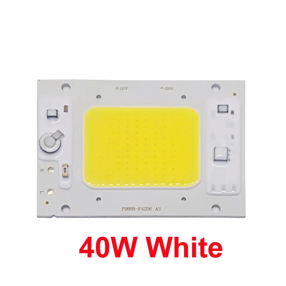 10 шт./лот LED COB чип лампа 30 Вт 40 50 AC220V 110 В IP65 Smart IC подходит для DIY светодиодный
