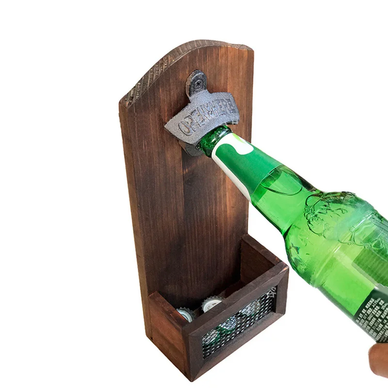 1Pcs Wall Bottle Opener Home Decoration Creativity Vintage Mounted Bar Beer Glass Cap Kitchen accessories | Дом и сад