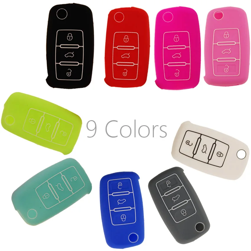 1 шт. 3 кнопки силиконовый чехол для ключей от машины Skoda Octavia A5 Fabia Superb Yeti Rapid Citigo SEAT