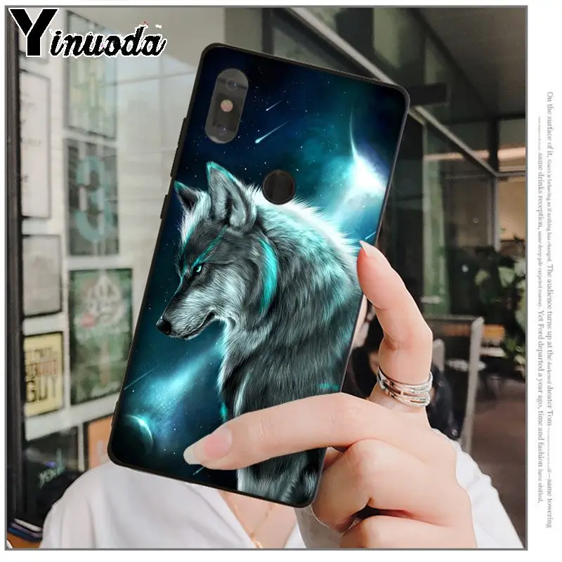 Yinuoda Moon часы на цепочке с медальоном «Школа волка» мягкий, силиконовый, из ТПУ черный чехол для телефона для xiaomi mi 6 8 se note2 3 mi x2 redmi 5 5 plus note 4 5 5