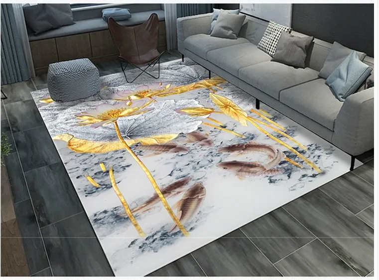 3D ковры китайский национальный цветок живопись тушью гостиная спальня диван журнальный столик коврик йога коврик на заказ Рождественский Декор