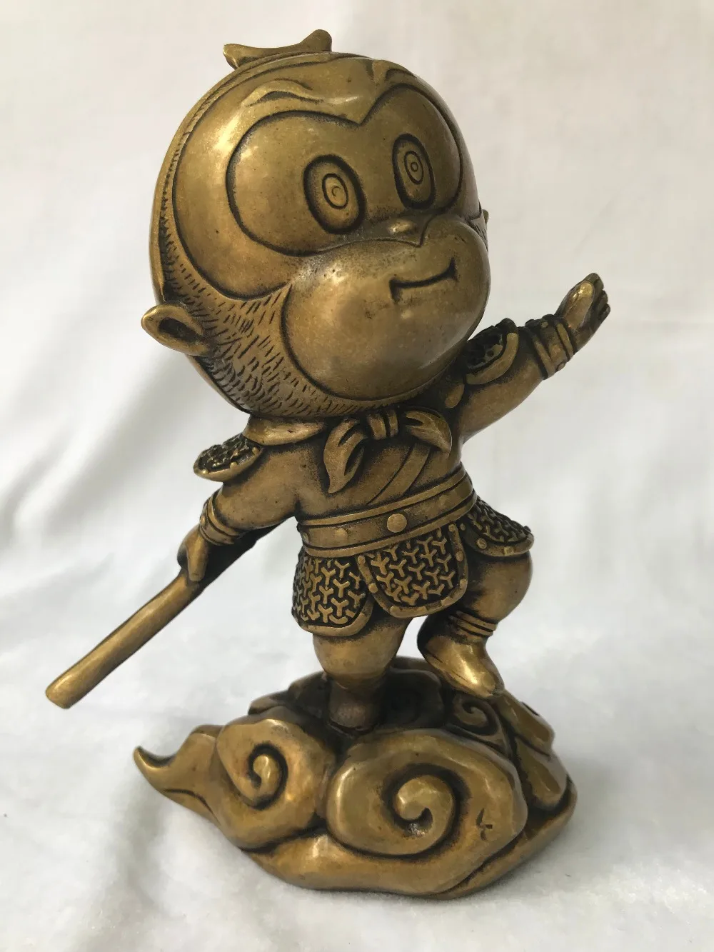 

Китайская латунная медная Myth Xiyouji Sun WuKong Buddha Kong-фу обезьяна