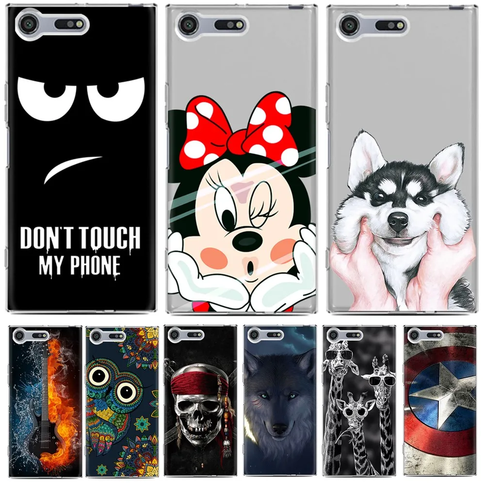 For Coque Sony Xperia XZ Premium Luxury Cartoon TPU Case fundas Soft Silicone Protective Back Cover |