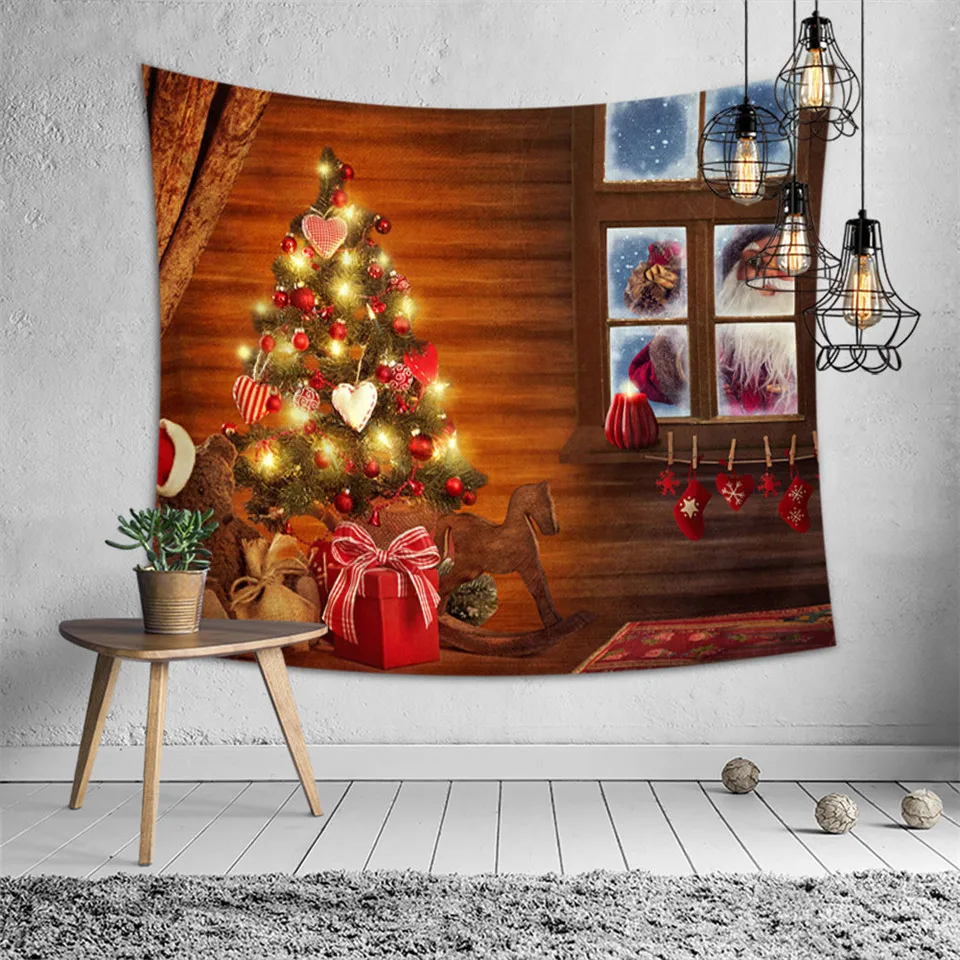 SOFTBATFY Christmas Decor Tapestry Headboard Wall Art Bedspread Dorm Home | Дом и сад
