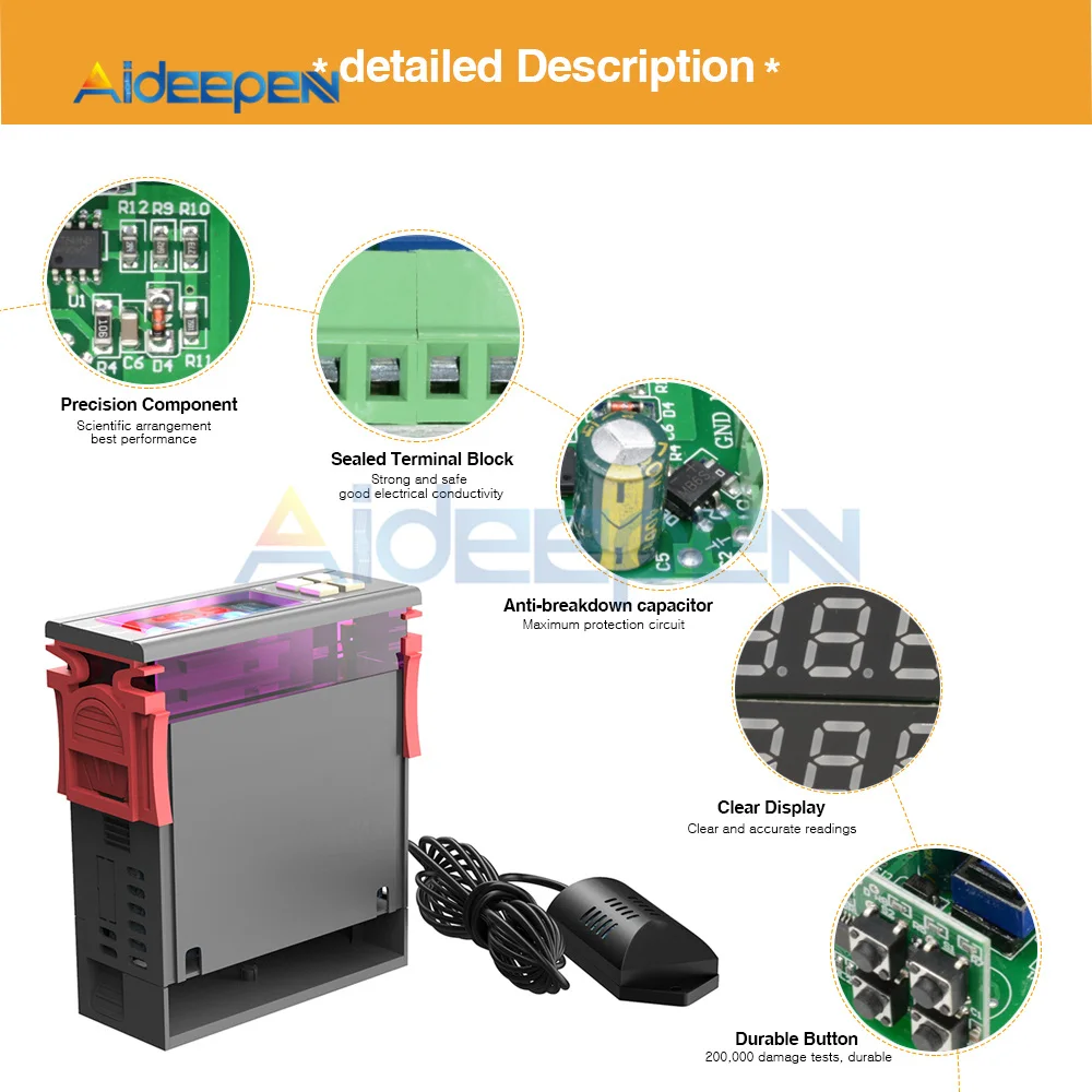 AC 110V 220V 12V 24V двойной цифровой регулятор температуры и влажности SHT2000 STC-3028 термостат гигрометр