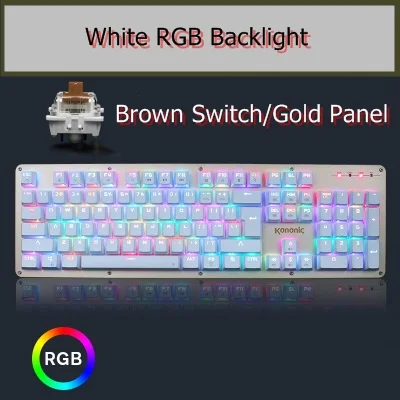 KANANIC 104 ключ RGB подсветка USB Проводная эргономичная Механическая игровая клавиатура плавающие клавиши, пластина из алюминиевого сплава - Цвет: Синий