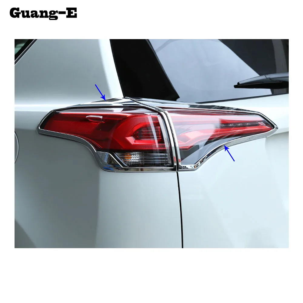 

Car Styling Body Rear Tail Back Light Lamp Frame Stick Chrome ABS Cover Trim Panel Hoods 4pcs For Toyota Rav4 2016 2017 2018