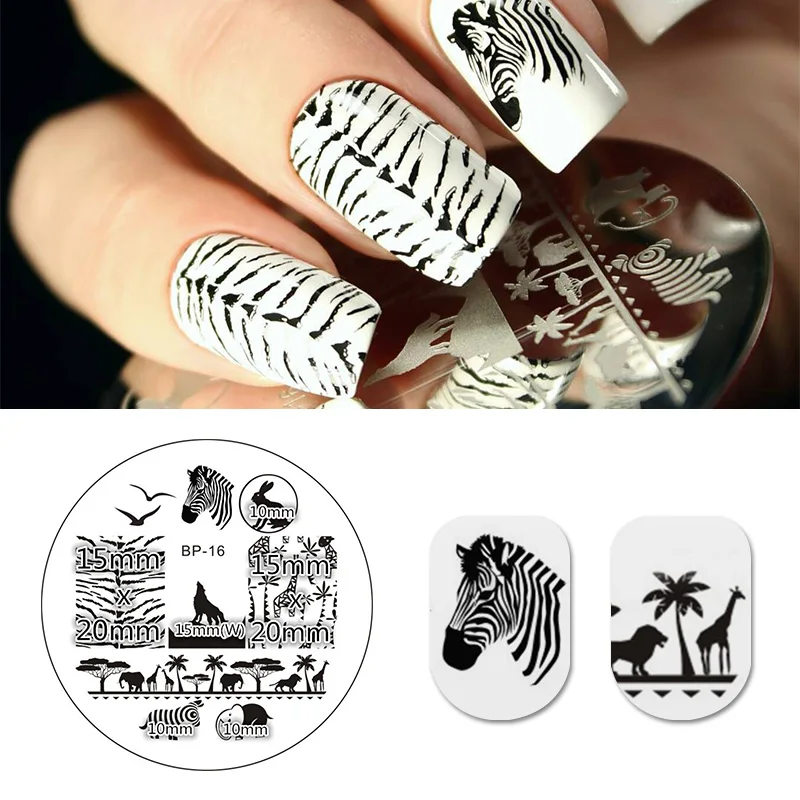 BORN PRETTY Zebra Wolf с узорами животных дизайн ногтей штамп рисунок пластина для печати
