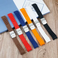 double pressure folding buckle 20mm22mm rubber strap mens silicone strap outdoor universal sports waterproof ladies strap
