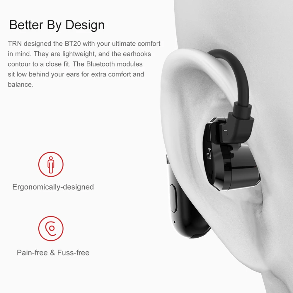 TRN BT20 Bluetooth наушники кабель ушной крючок наушники обновление провода Bluetooth 5,0 2PIN/MMCX для TRN V20 V60 KZ AS10 ZS10
