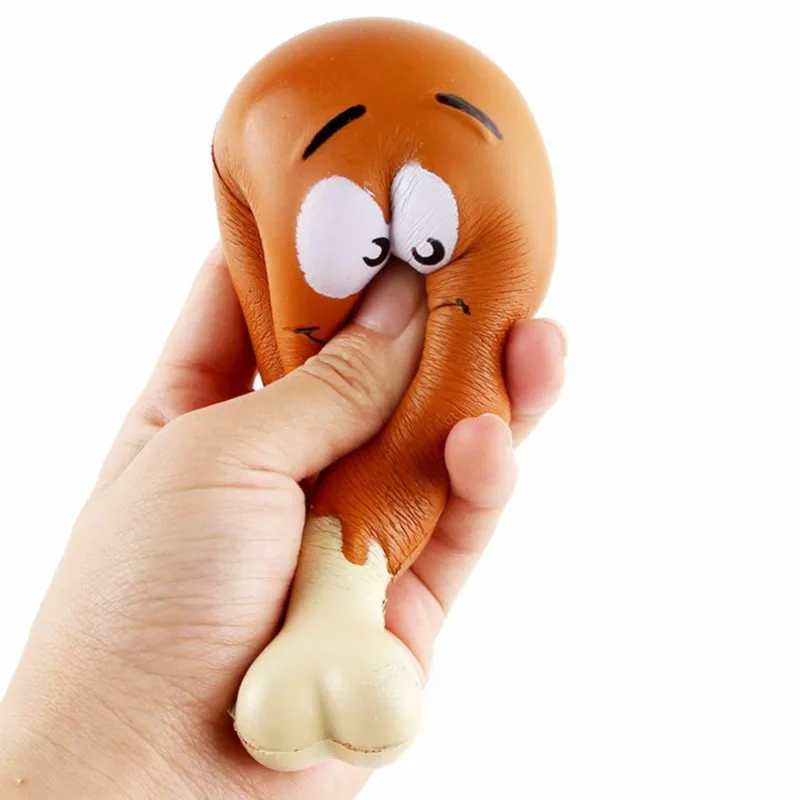 Mskwee Jumbo курица нога улыбка лицо медленно растет Сжимаемый Анти Стресс kawaii сжимает