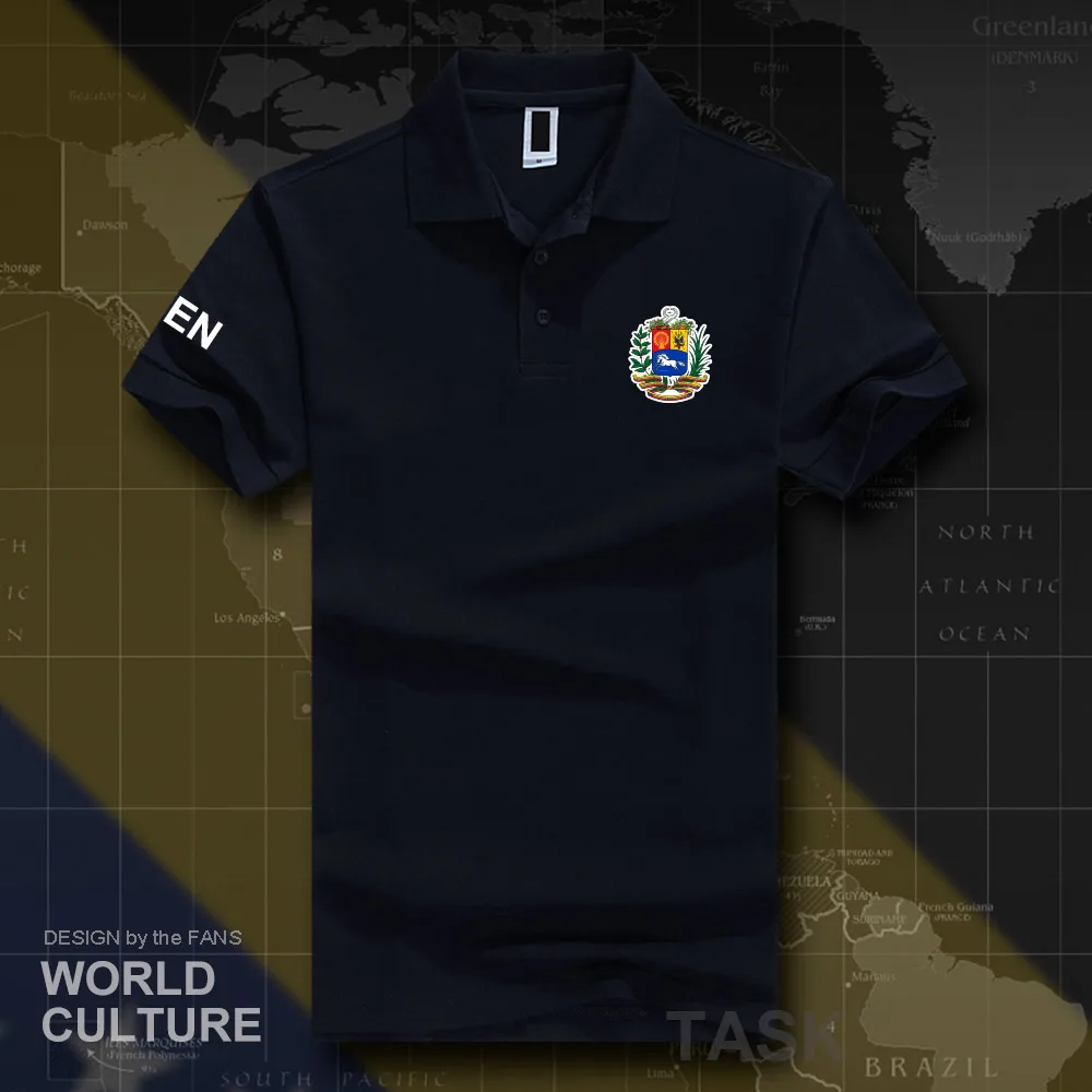 Venezuela Venezuelan polo рубашки мужские с коротким рукавом белые бренды с принтом для страны Мода хлопок национальная команда Повседневная VEN 20