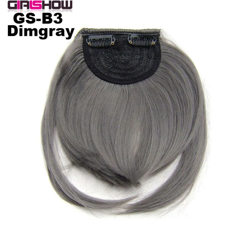 B3 Color Dimgray Синтетические волосы на заколках, жаростойкие, аккуратные, спереди, с бахромой, для наращивания волос, 30 г, доступно 35 цветов, 1 шт - Цвет: B3 Color Dimgray