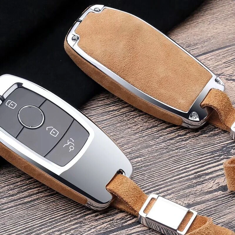 Автомобильный замшевый кожаный чехол держатель для ключей Mercedes Benz E200 E300 W213 W210 W211