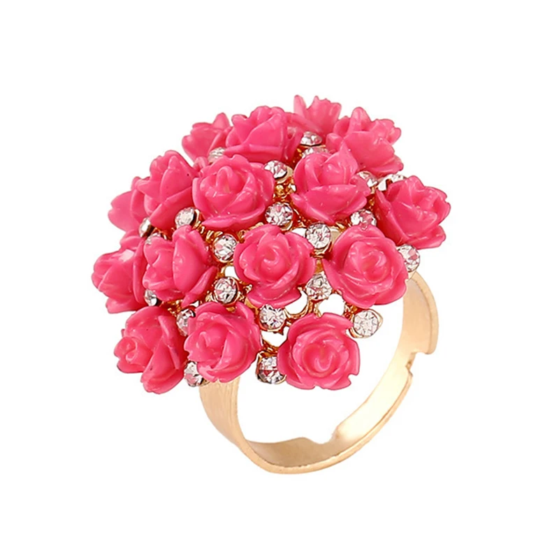 Женские кольца для помолвки в форме роз высокое качество большой цветок из