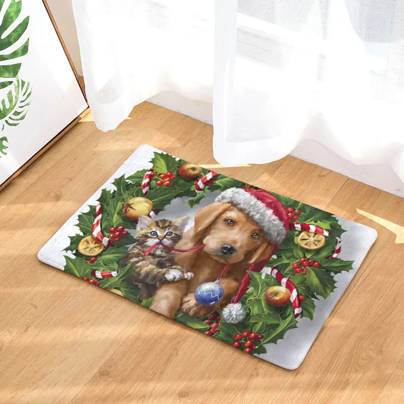 Monily Merry Christmas мультфильм водонепроницаемый Противоскользящий коврик для двери