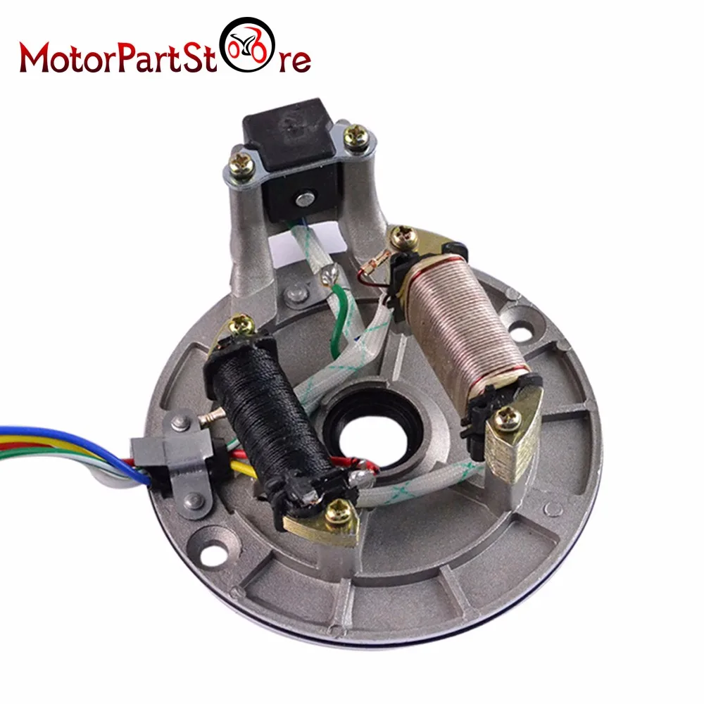 Статор Магнето Пластина зажигания 2 полюса катушки 5 провода для 50CC 70CC 90CC 110CC 125CC Taotao SunL Kazuma Biken Jonway TAOTAO JCL D10