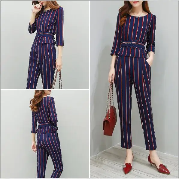 2017 Осенние новые модные дамы пуловер с круглым вырезом шить две части