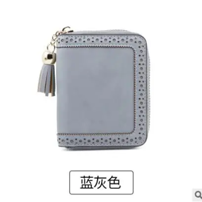 Card Holder Blue Angelatracy New Arrival Distress Solid PU Leather Card Hollow Out Women Coin Tassel ID Set Credit Card Holder CardHolder - Цвет: Card Holder Blue