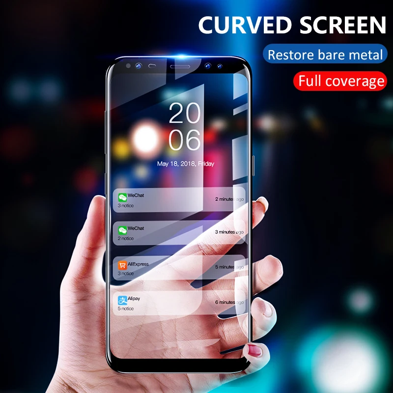 Стекло 5D изогнутое закаленное Высокопрочное Стекло Экран протектор для samsung Galaxy M20 A30 A50 A40 J4 J8 A6 A8 плюс A750 A7 защитная пленка