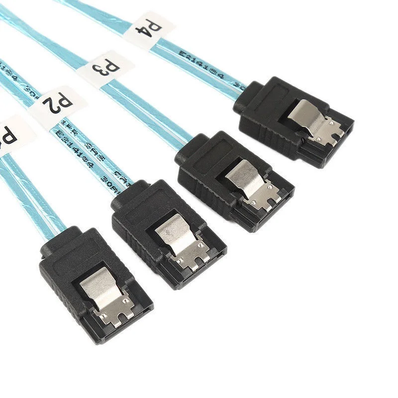 Mini SAS 4i SFF 8087 36 Pin to 4 SATA 7 PIN HD сплиттер Breakout кабель синий V2 для ПК компьютера
