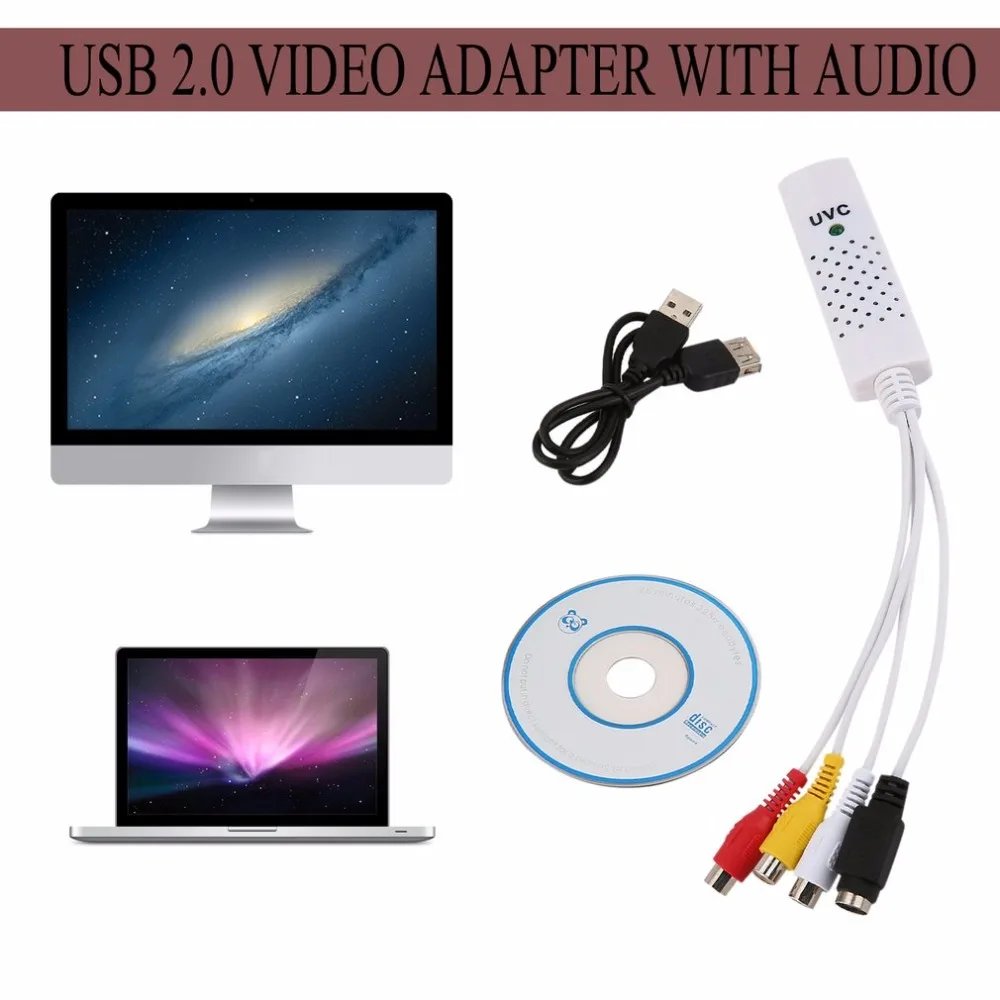 Высокое качество USB 2,0 Видео ТВ тюнер DVD Аудио Захват карты адаптер конвертер для Win7 Горячая Акция