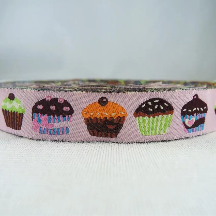 Новинка жаккардовая ткань 16 мм с рисунком торта 10 ярдов/партия оптовая продажа CX07