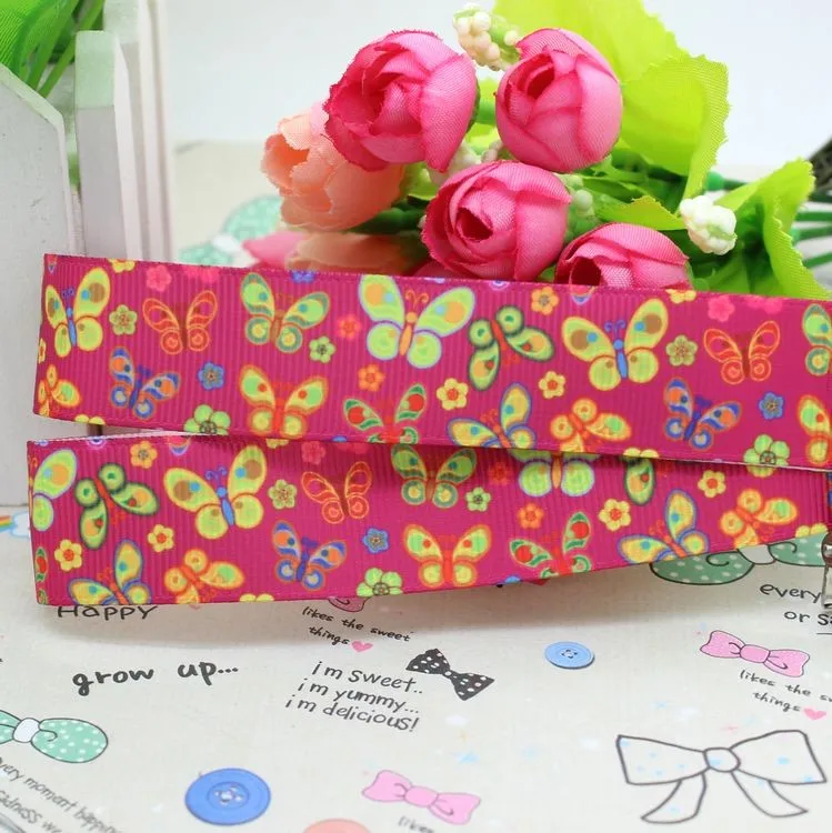 7/8 '' цветы ошибка с изображением бабочек; корсажная лента hairbow головные уборы вечерние украшения «сделай сам» оптом OEM 22 мм D270
