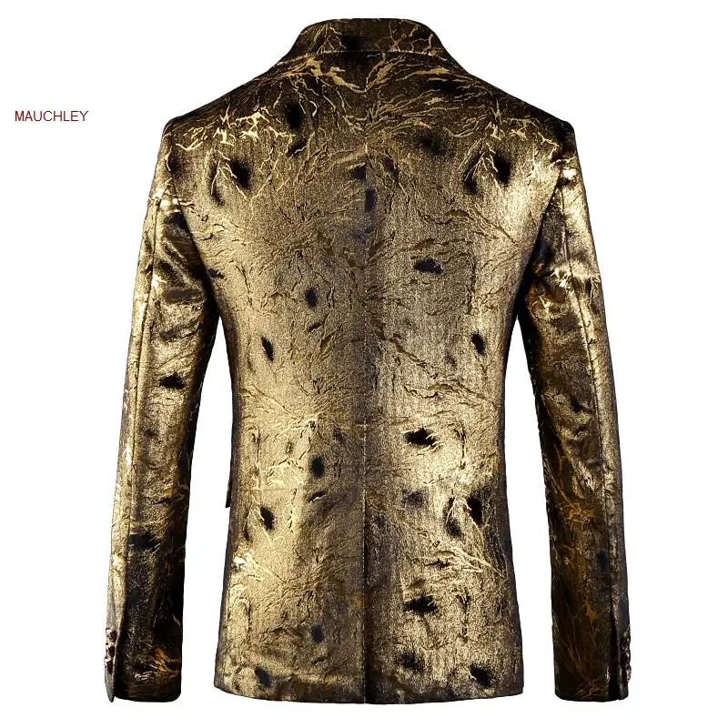 Британский стиль 5XL Мужские Блейзер Rouge Homme Heren Кольбер золотые блестки человек