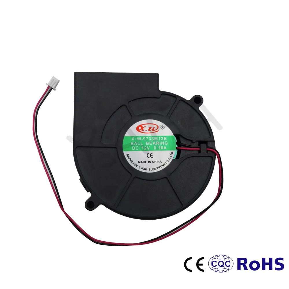 97*97 * 33mm12V dc 9733 вентилятор 3500 об/мин центробежный 2 pin воздуходувка|Вентиляторы| |