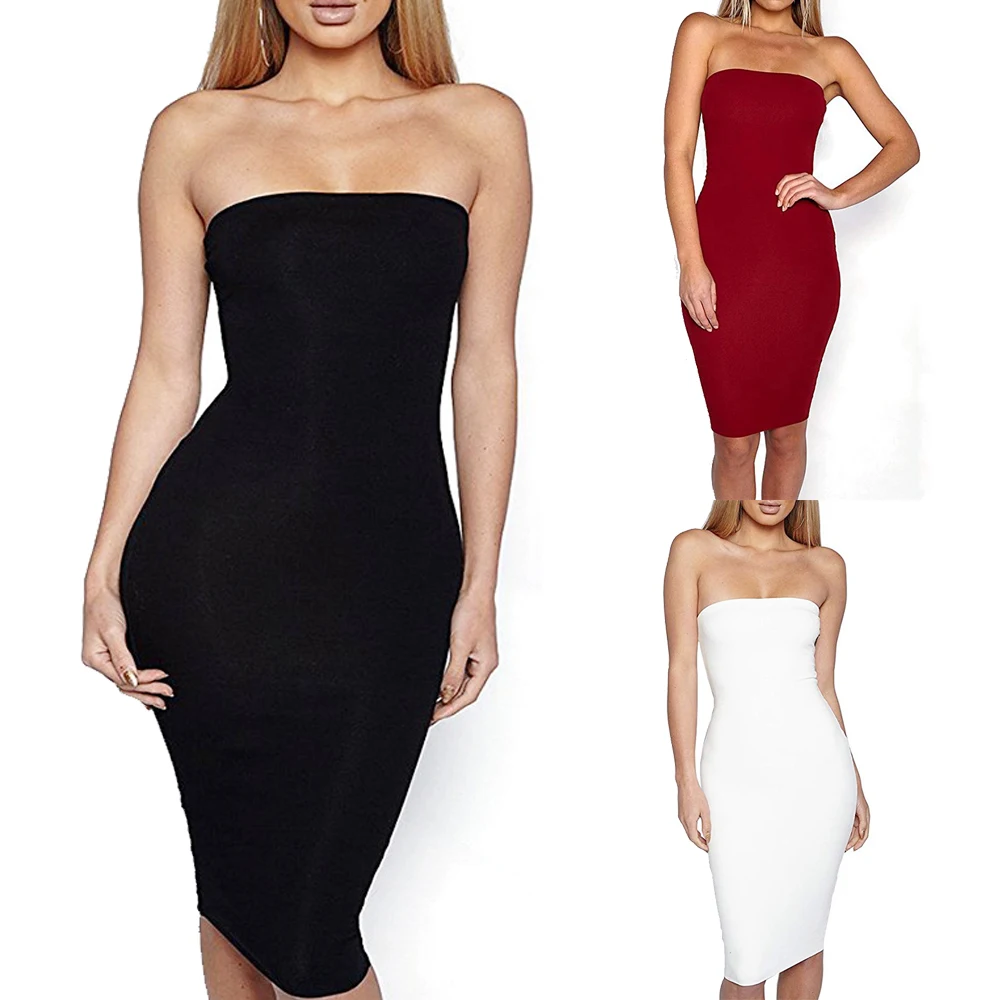 Женские летние платья без бретелек Женская одежда рукавов пляжное платье бандо