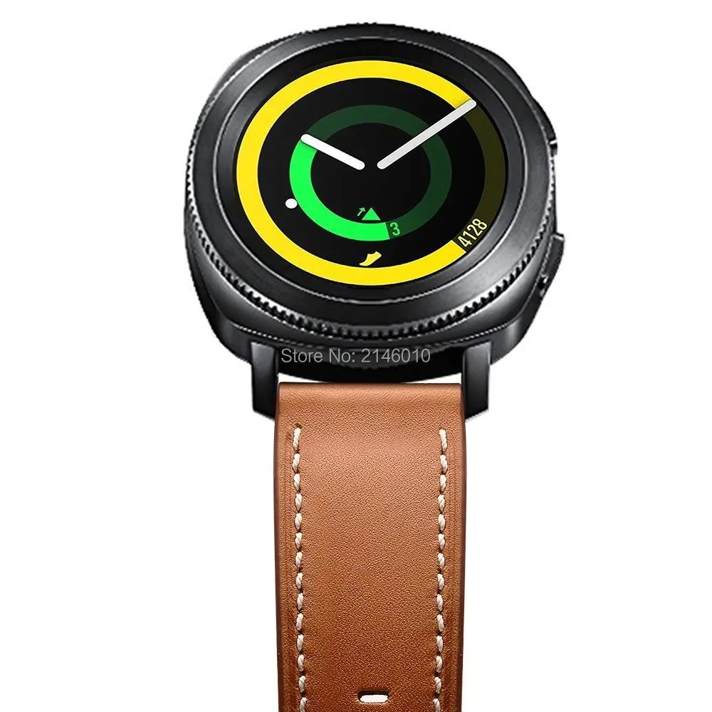 20 мм ремешок из натуральной кожи с пряжкой для Samsung Gear Sport/Garmin Vivoactive 3|replacement band|genuine
