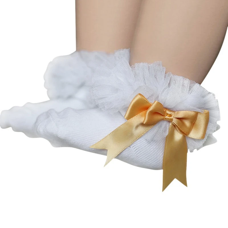 От 2 до 6 лет Детские носки короткие для маленьких девочек кружевные принцессы из