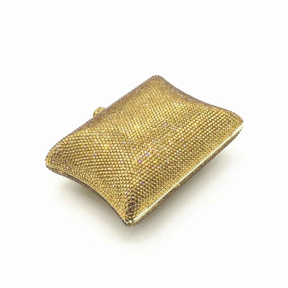 

women gold/silver Diamond Crystal Clutch Evening Bags Hard Case Metal Wedding Party bridal Handbag Purse wallet messenger bags