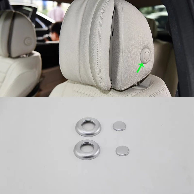 

Car Accessories Interior Decoration ABS Car Seat Headrest Adjustment Cover Trim For Mercedes-Benz E Class 2016 Car Styling