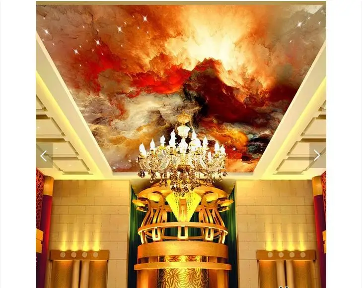 3d photo wallpaper ceiling wall murals Watercolor sky clouds KTV condole top hotel frescoes room | Обустройство дома