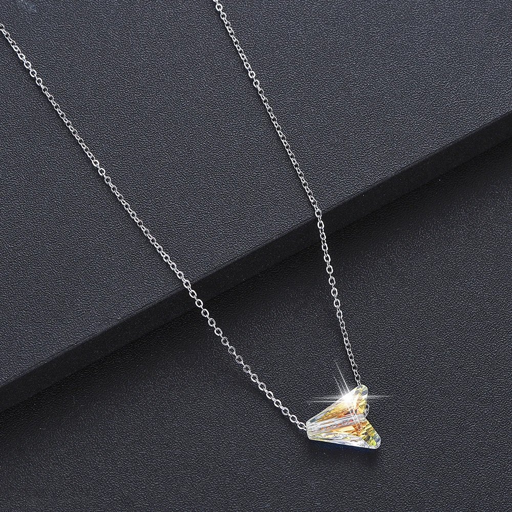 Чандлер новый Невидимый самолет Кристалл CZ ожерелья для женщин оригами Самолет