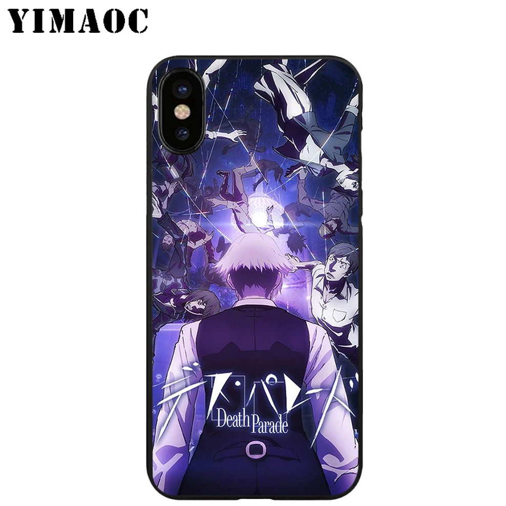 YIMAOC Death Parade Anime Soft TPU Black Silicone Case for iPhone X or 10 8 7 6 6S Plus 5 5S SE Xr Xs Max |